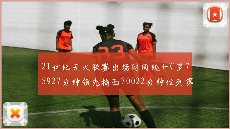 21世纪五大联赛出场时间统计C罗75927分钟领先梅西70022分钟位列第三