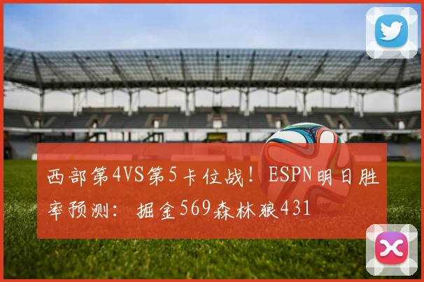 西部第4VS第5卡位战！ESPN明日胜率预测：掘金569森林狼431
